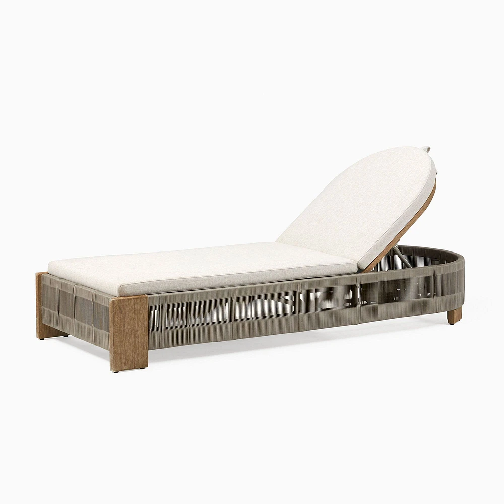 Porto Outdoor Chaise Lounger, Driftwood, Pearl Gray