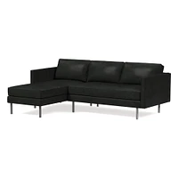 Axel 91" Left 2-Piece Chaise Sectional, Saddle Leather, Nut, Metal