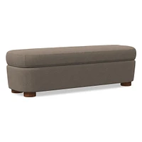 Leroy Storage Bench Performance Yarn Dyed Linen Weave Alabaster Almond on Ash Poly