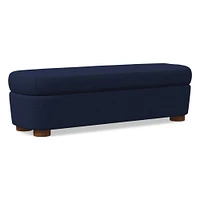 Leroy Storage Bench Performance Yarn Dyed Linen Weave Alabaster Almond on Ash Poly