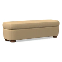 Leroy Storage Bench Performance Yarn Dyed Linen Weave Alabaster Almond on Ash Poly