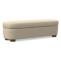 Leroy Storage Bench Performance Yarn Dyed Linen Weave Alabaster Almond on Ash Poly