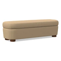 Leroy Storage Bench Performance Yarn Dyed Linen Weave Alabaster Almond on Ash Poly