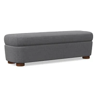 Leroy Storage Bench Performance Yarn Dyed Linen Weave Alabaster Almond on Ash Poly