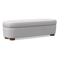 Leroy Storage Bench Performance Yarn Dyed Linen Weave Alabaster Almond on Ash Poly