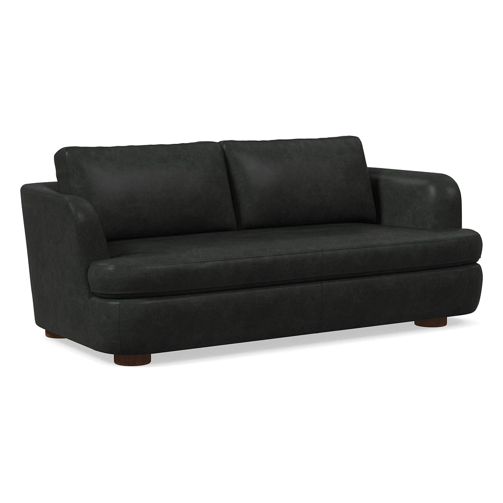 Leroy 76" Sofa, Saddle Leather, Nut, Almond