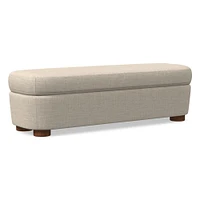 Leroy Storage Bench Performance Yarn Dyed Linen Weave Alabaster Almond on Ash Poly