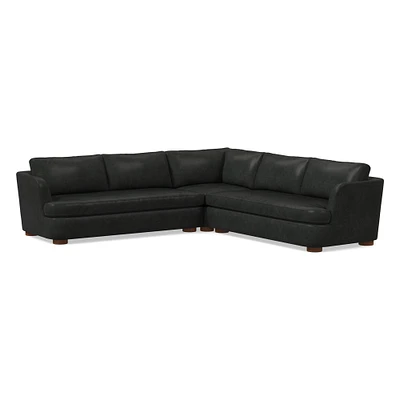 Leroy 2-Seat 3-Piece Corner Sectional, Saddle Leather, Nut, Almond