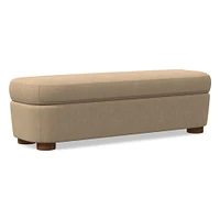 Leroy Storage Bench Performance Yarn Dyed Linen Weave Alabaster Almond on Ash Poly