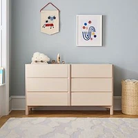 Moon 54.5" 6 Drawer Wide Dresser, Putty