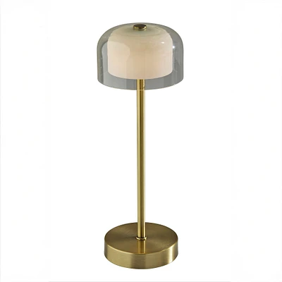 Desirae Cordless LED Table Lamp, 14", Antique Brass