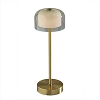 Desirae Cordless LED Table Lamp, 14", Antique Brass