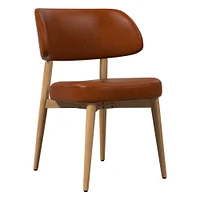 Hyde Dining Chair, Saddle Leather, Nut, Cool Walnut