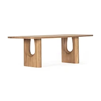 Ione Layered Solid Oak Dining Table, Natural