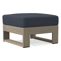 Portside Outdoor Ottoman Cushion, Sunbrella Canvas Navy