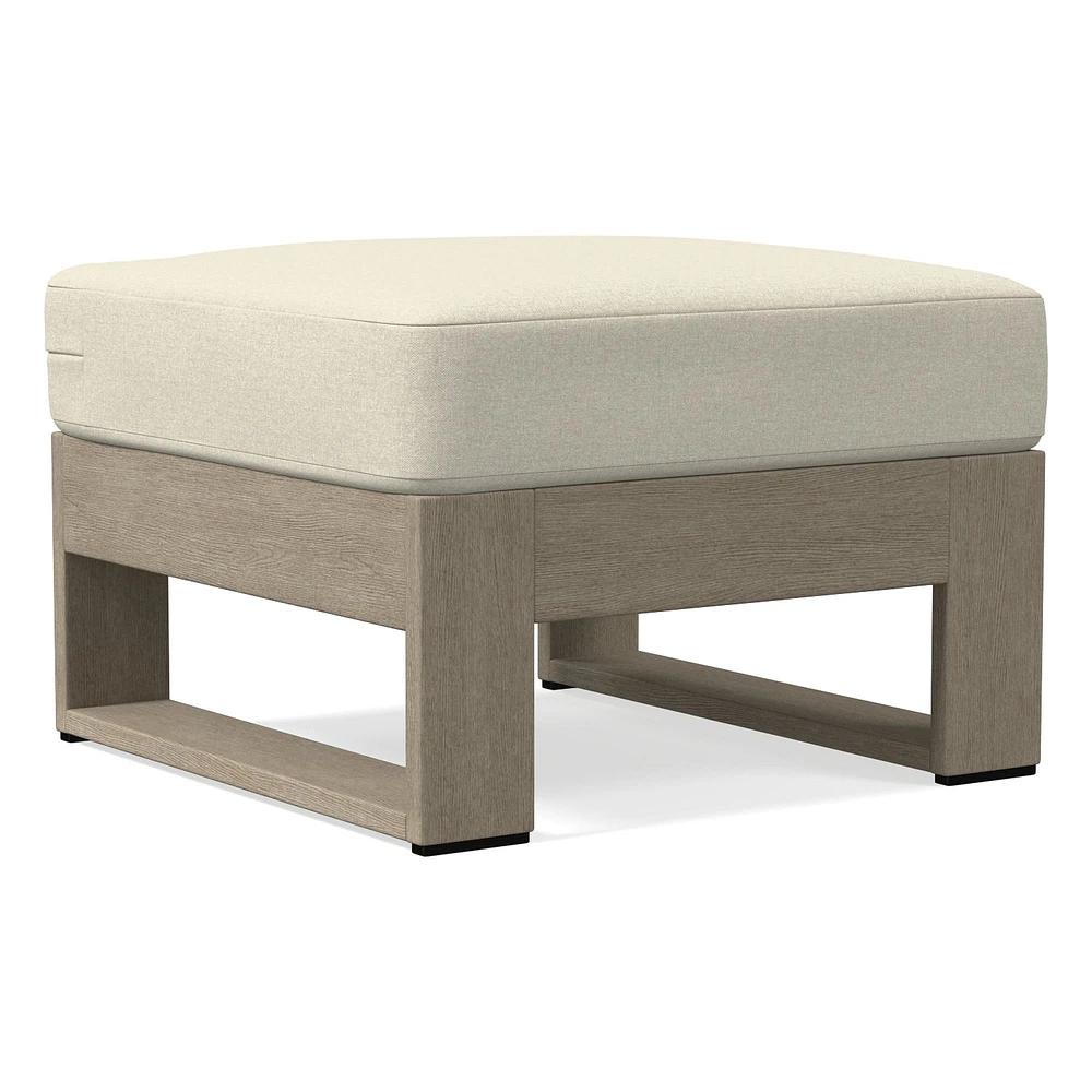 Portside Outdoor Ottoman Cushion, Sunbrella Canvas Navy