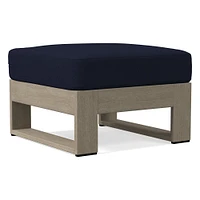 Portside Outdoor Ottoman Cushion, Sunbrella Canvas Navy