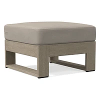 Portside Outdoor Ottoman Cushion, Sunbrella Canvas Navy