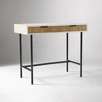 Quinn Mini Desk, Haze, Antique Brass