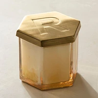 Monogram Hexagonal Candle, Gold, A