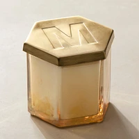 Monogram Hexagonal Candle, Gold, A