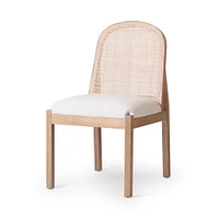 Elbie Dining Chair, Antwerp Natural, Brushed Ebony, Natural Crosshatch Cane