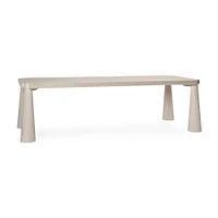 Keegan Oak Dining Table, Milk White, 102"