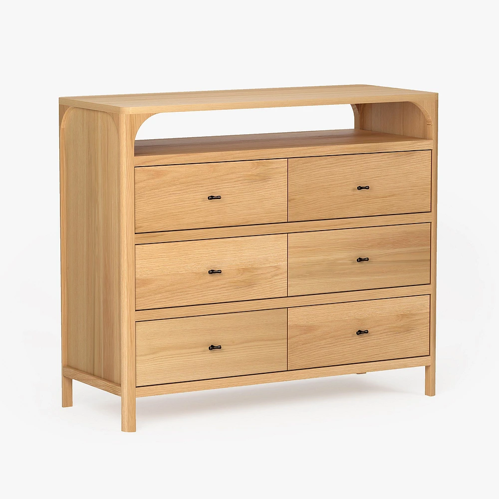 Joplin 6-Drawer, Natural Oak, 45"