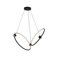 Ferris LED 2-Head Chandelier, Black