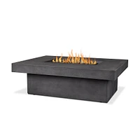 Kael Rectangle Concrete Propane Fire Pit, 60", Dune