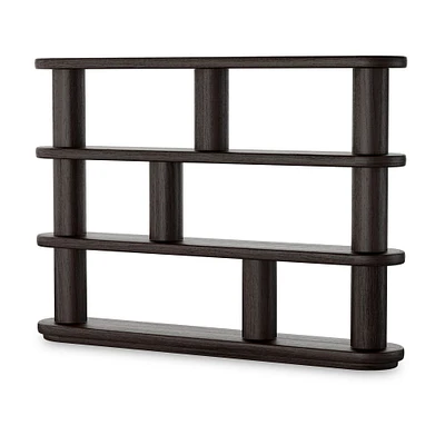 Devoe Bookcase, Ebony Oak Veneer, 84"