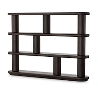 Devoe Bookcase, Ebony Oak Veneer, 84"