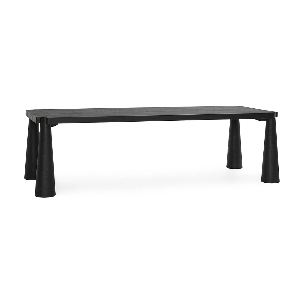 Keegan Oak Dining Table, Milk White, 102"