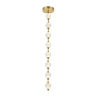 Peabody LED 8-Head Pendant w/ Remote Control, Natural Brass