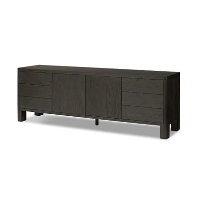 Zelina Oak Media Console, Worn Veneer, 78"