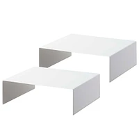 Yamazaki Riser Shelf, White, Set of 2