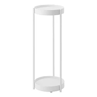 Yamazaki Two Tier Rolling Plant Stand, White