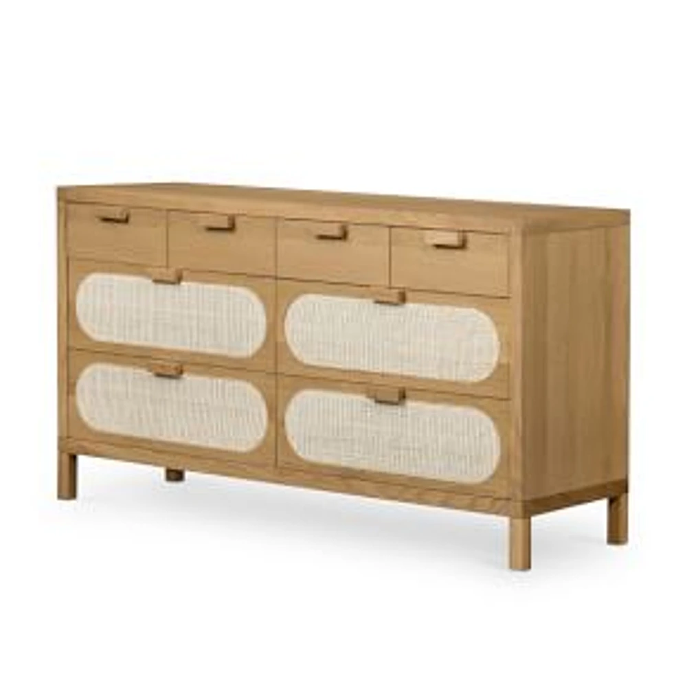 Marcy 61" 8-Drawer Dresser, Honey Oak