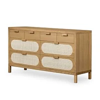 Marcy 61" 8-Drawer Dresser, Honey Oak