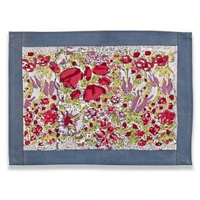 Jardin Placemats, Red and Grey, Set of 6