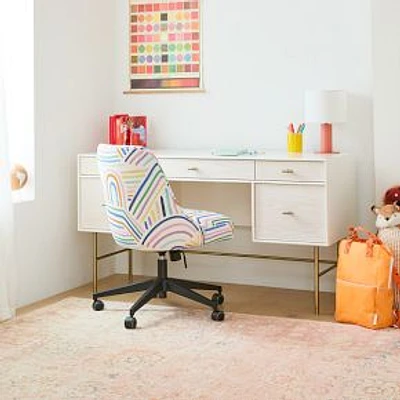 Modernist Storage Desk White/Winterwood