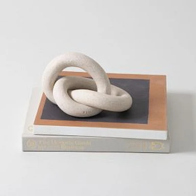 Infinity Knot Stoneware, Sand, 7X6X4