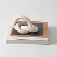 Infinity Knot Stoneware, Sand, 7X6X4