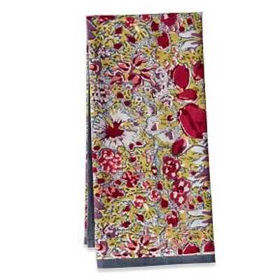 Jardin Tea Towels, Red and Grey, Set of 3