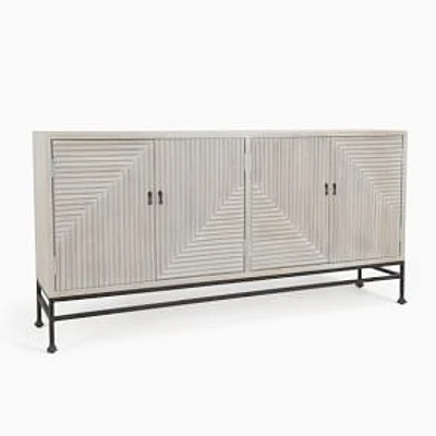 Diagonal Ridges 72" Buffet, White Wash