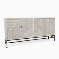 Diagonal Ridges 72" Buffet, White Wash