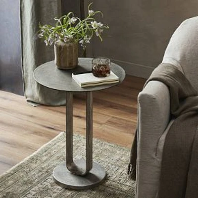 Alistair End Table, Raw Antique Nickel