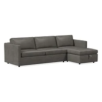 Harris 104" Right Multi-Seat Queen Sleeper Sectional w/ Storage, Saddle Leather, Nut