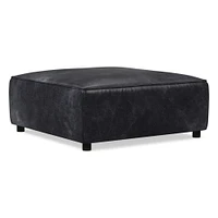 Remi Ottoman, Memory Foam, Leather, Old Saddle, Concealed Support