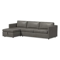 Harris 104" Right Multi-Seat Queen Sleeper Sectional w/ Storage, Saddle Leather, Nut